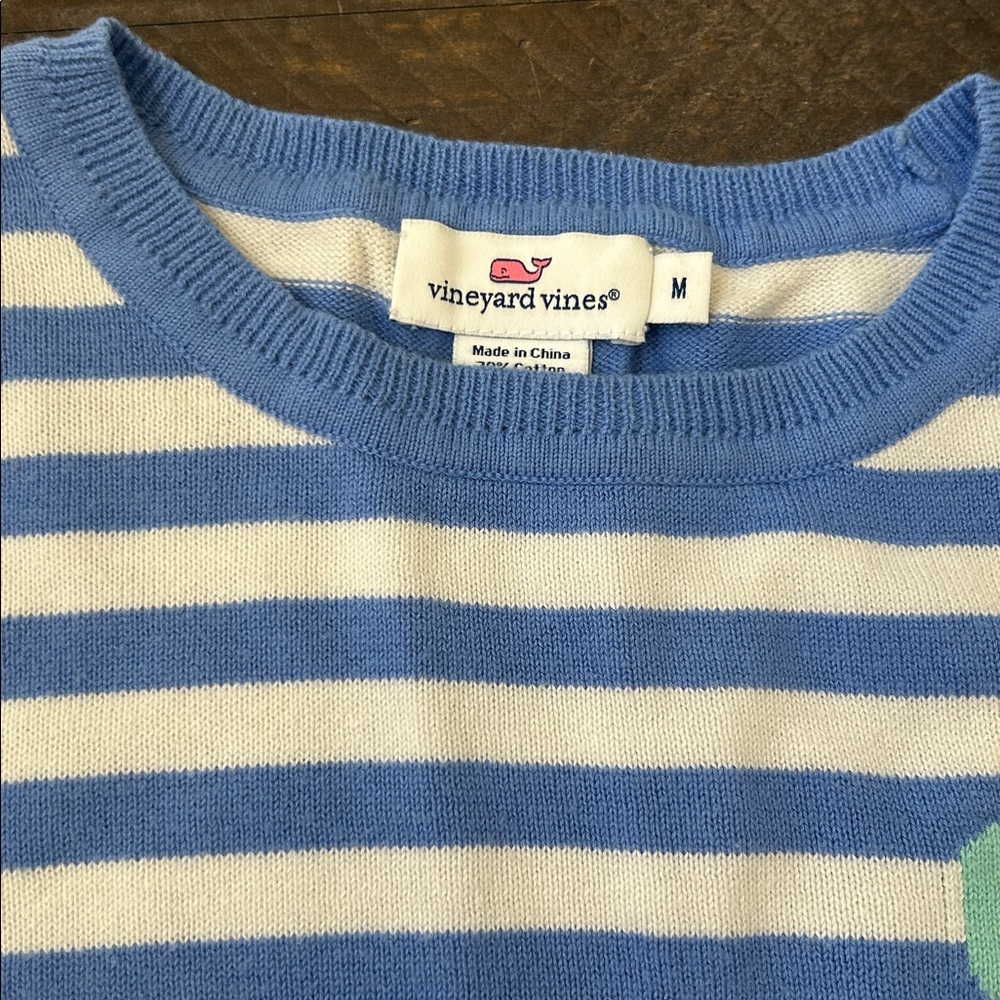 Vineyard Vines Blue and White Striped Crewneck Sweater - Picture 5 of 9